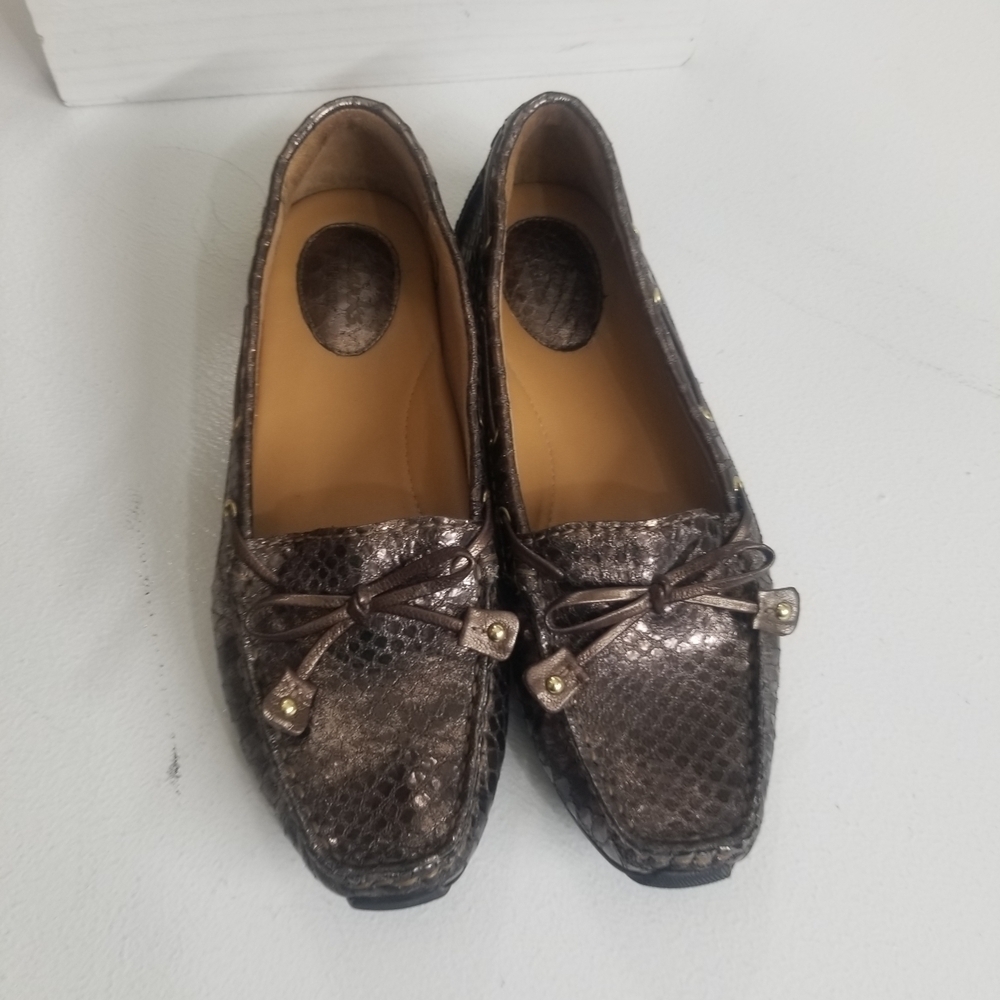 Clarks Brown Leather Flats with Cushioned Sole